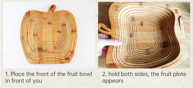 Folding Wooden Tripod Fruit Basket