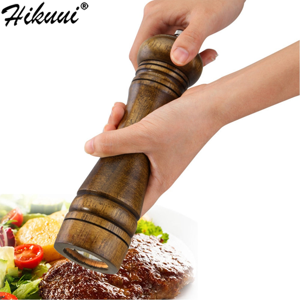 Oak Wood Pepper & Spice Mill Grinder Set with Ceramic Core
