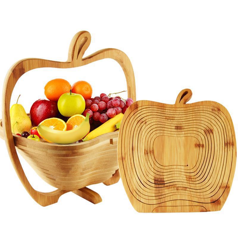 Folding Wooden Tripod Fruit Basket
