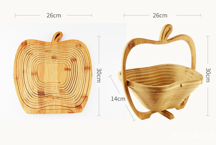 Folding Wooden Tripod Fruit Basket