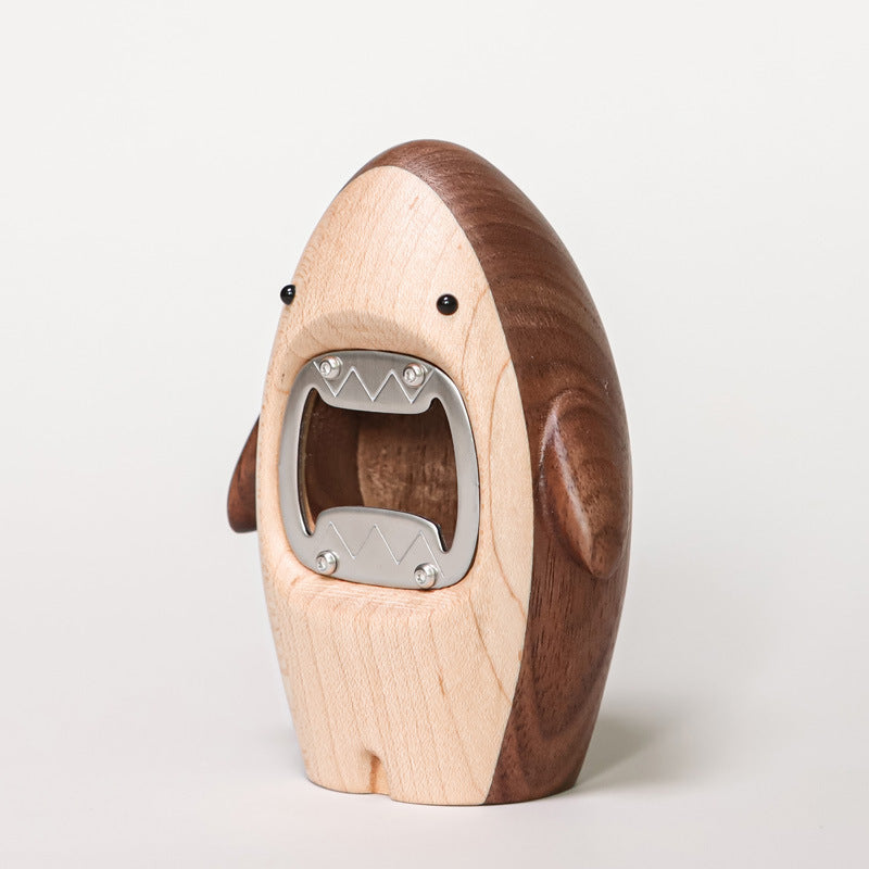 Solid Wood Shark Beer Bottle Opener