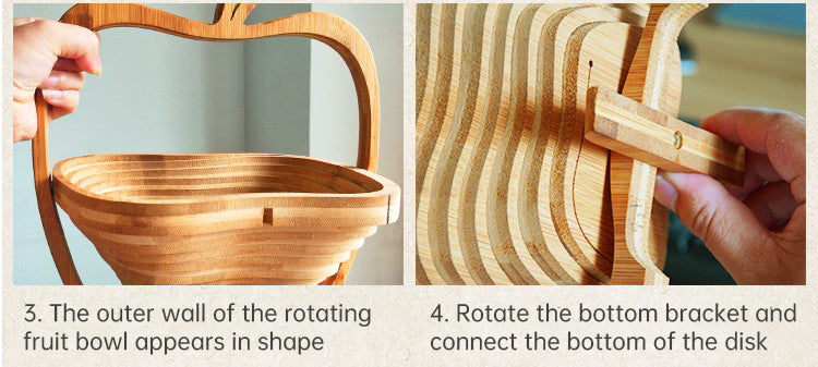 Folding Wooden Tripod Fruit Basket