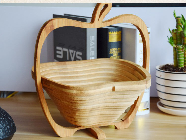 Folding Wooden Tripod Fruit Basket