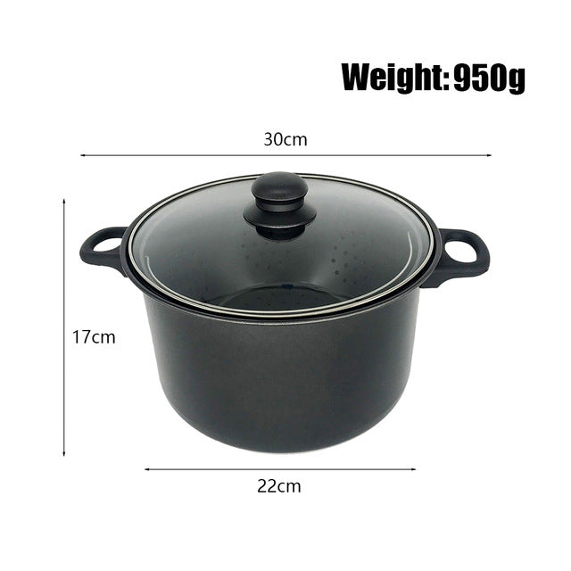 Stainless Steel Non-Stick Cooking Pot with Built-In Strainer