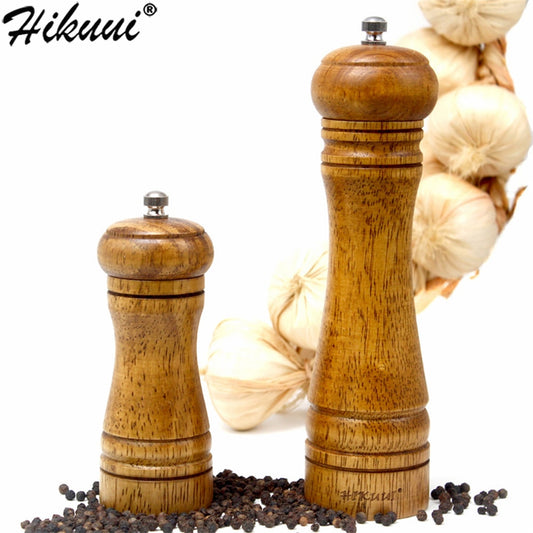 Oak Wood Pepper & Spice Mill Grinder Set with Ceramic Core